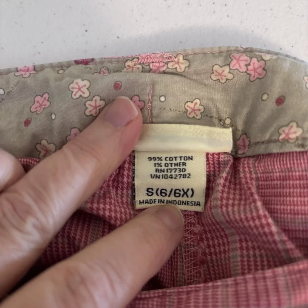 VTG Y2K Cherokee Pink Plaid Skirt Skort Shorts Pleated Girls Sz‎ 6-6X Adjustable